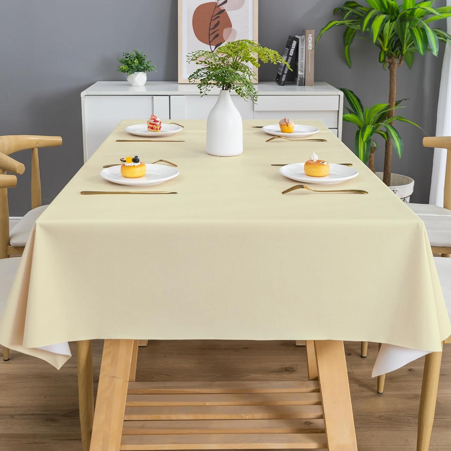 Rectangle Table Cloth,100% Waterproof Tablecloth Oil Proof Spill Proof Vinyl Table Cloth, Wipe Clean Plastic Table Cover for Dining, Camping, Indoor and Outdoor 52" x 70",Leaves