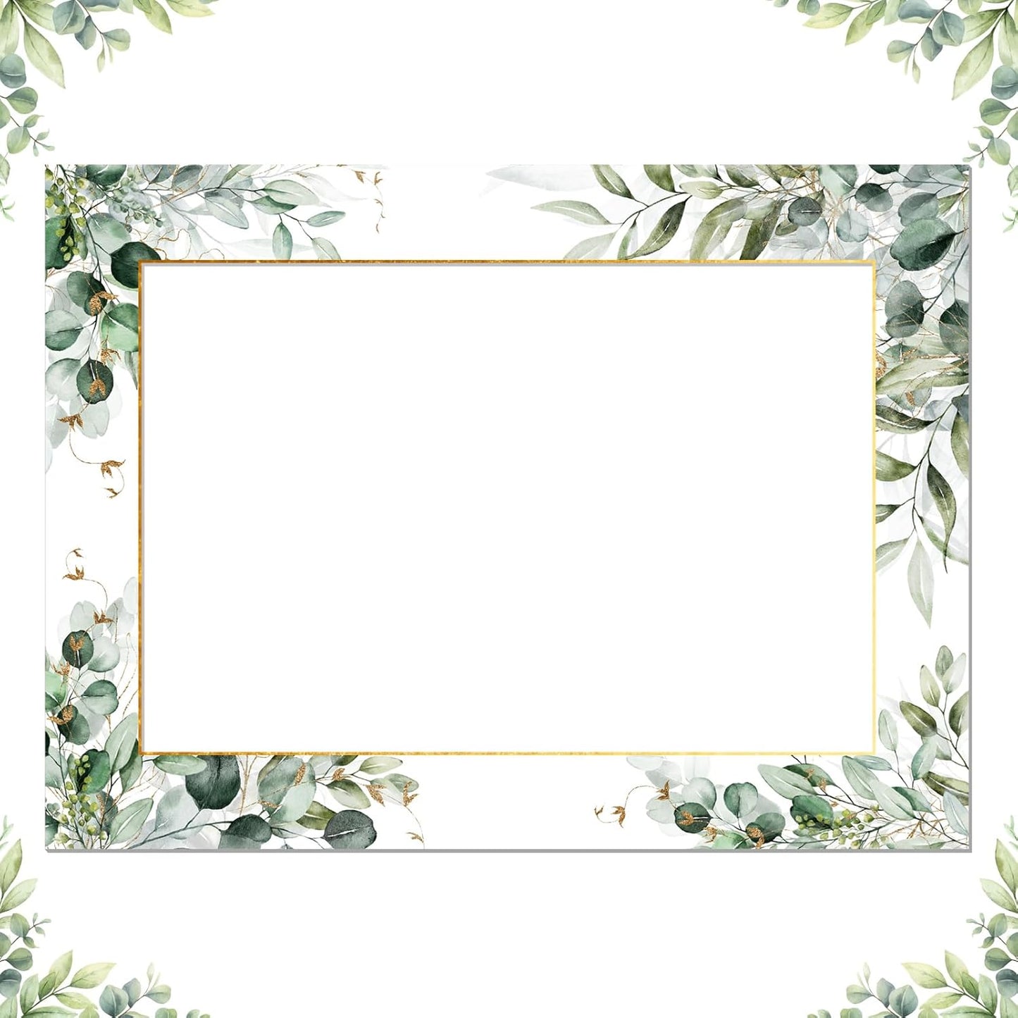 BreezeHug 32 x 24 Inch Large Wedding Photo Booth Props Frame DIY PVC Cutouts Photo Booth Selfie Frame for Wedding Bridal Shower Baby Shower Anniversary Party Supplies Decorations(Eucalyptus)
