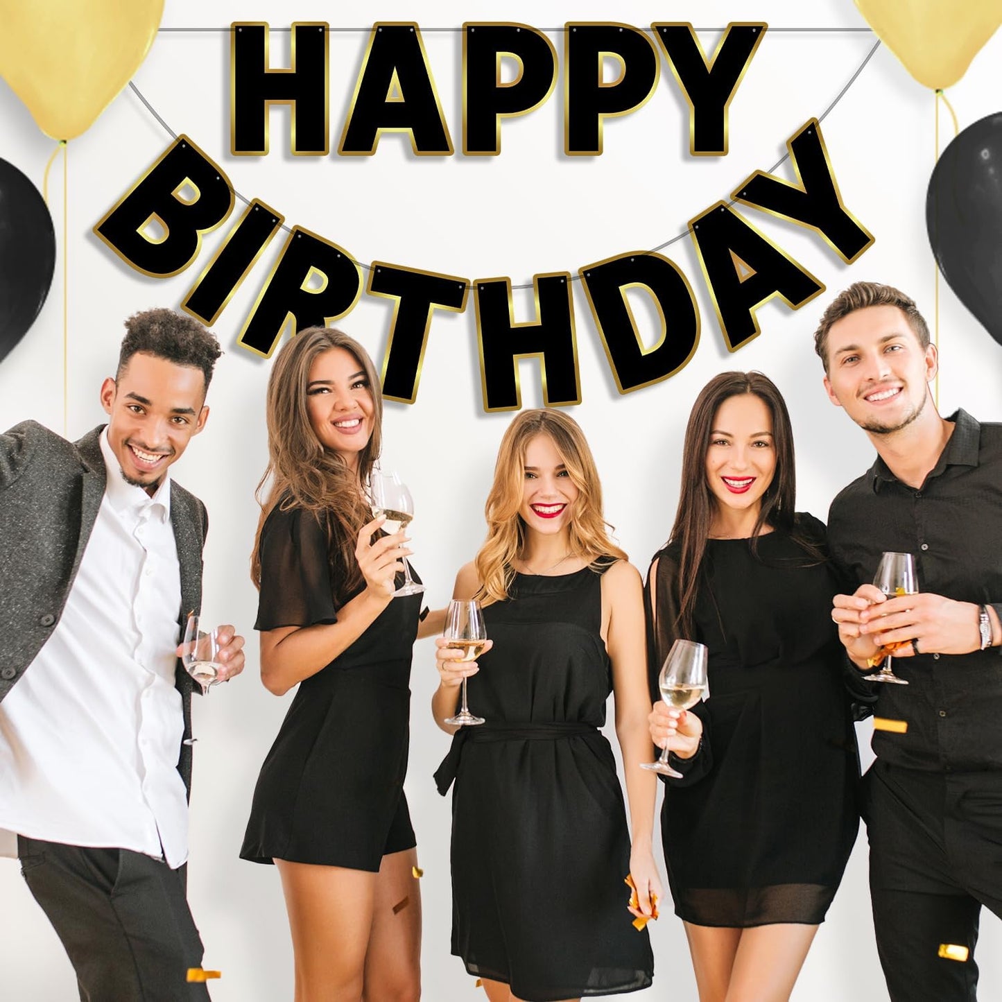 Happy Birthday Banner - 9ft Pre-Strung Happy Birthday Sign for Women, Men, Girls, Boys - No DIY Birthday Decorations & Party Supplies(Macaron)