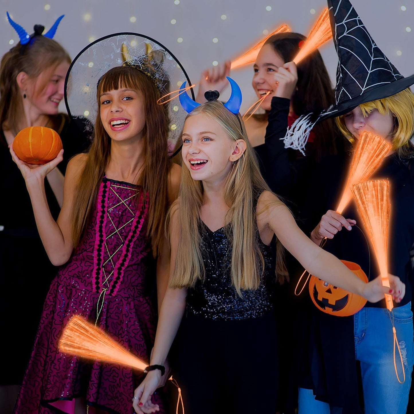 30 Pack Blue Fiber Optic Wands Glow Fiber Wands Bulk LED Light Up Wands with 3 Flashing Modes LED Flashing Sticks for July 4th Halloween Christmas Wedding Birthday Carnival Bachelor Party