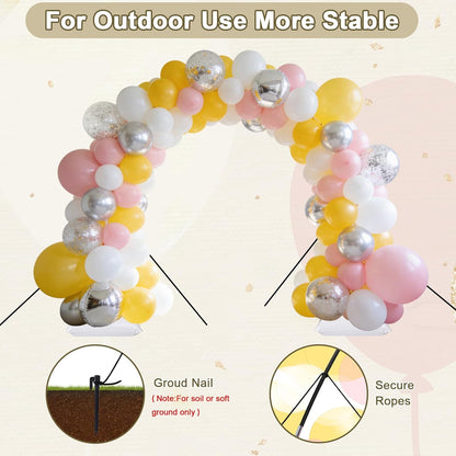 AXHJ Balloon Arch Kit, 7.4FT High&10FT Wide Adjustable Glass Fiber Balloon Arch Stand Frame with Bases and Water Bag DIY Party Wedding Birthday Baby Shower Decorations, Black