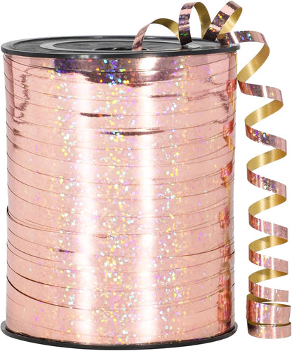 Rose Gold Curling Ribbon - 500 Yard Shiny Metallic Curling Ribbon for Gift Wrapping, Balloons, Birthdays & Parties