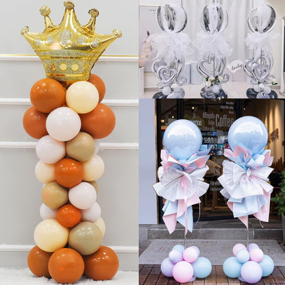 AooeDomi Metal Balloon Column Stand Set of 2, Reusable Telescopic Design, Height Adjustable from 1.57 to 7 Ft, Balloon Stander for Party Decorations