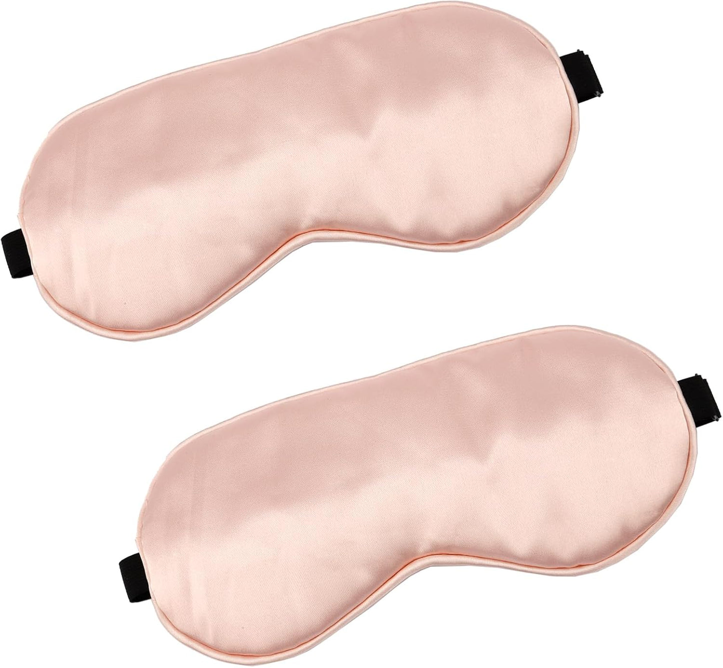 2 PCS Black Satin Sleep Masks, Adjustable Silk Eye Mask for Sleeping, Blind Folds Soft Breathable Blindfold for Adults Couples Play Party Games Airplane Travel Essentials Eye Covers Patches Night Mask