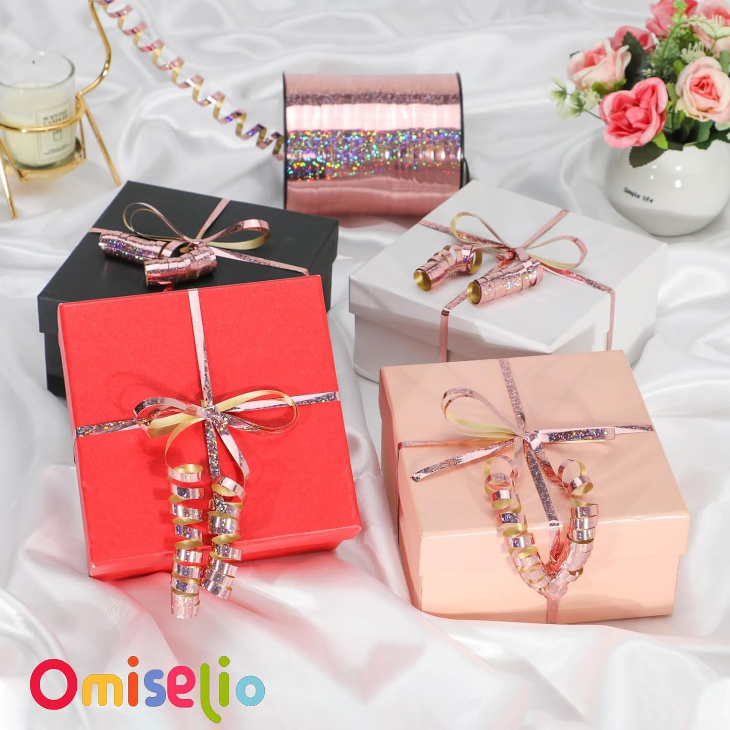 Rose Gold Curling Ribbon - 500 Yard Shiny Metallic Curling Ribbon for Gift Wrapping, Balloons, Birthdays & Parties