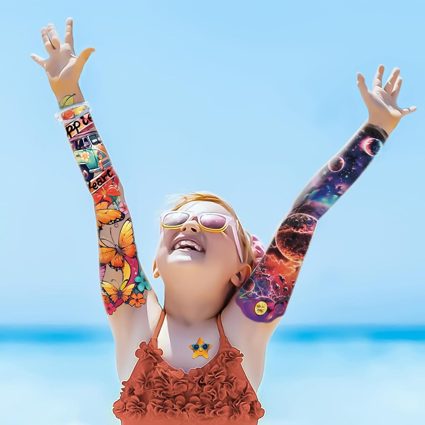 252+ PCS Glow Unicorn Princess Temporary Tattoo for Kids, 36 Sheets Rainbow Castle Candy Star Prince Fake Tattoos Sticker for Girls Boys, Luminous Birthday Magic Fairy Theme Party Favors Decoration