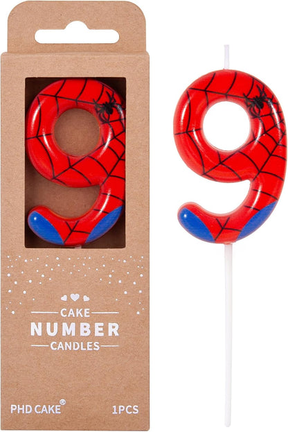 PHD CAKE 2.76 Inch Number 3 Spider Birthday Candles, Spider Cartoon Themed Number Candles, Cake Number Candles, Party Celebration