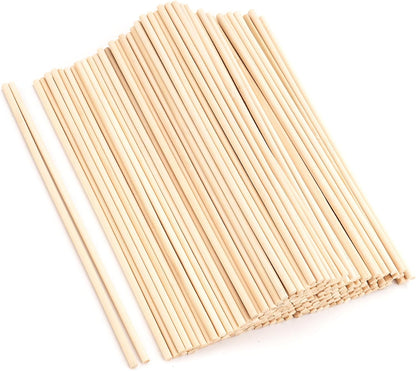 50Pcs Wooden Dowel Rods 1/4 x 12 Inch Wood Sticks for Crafts, Precut Wooden Rod Sticks Natural Wood Dowels for Craft and DIY Projects, Cake Dowels Hardwood Craft Dowel Rods