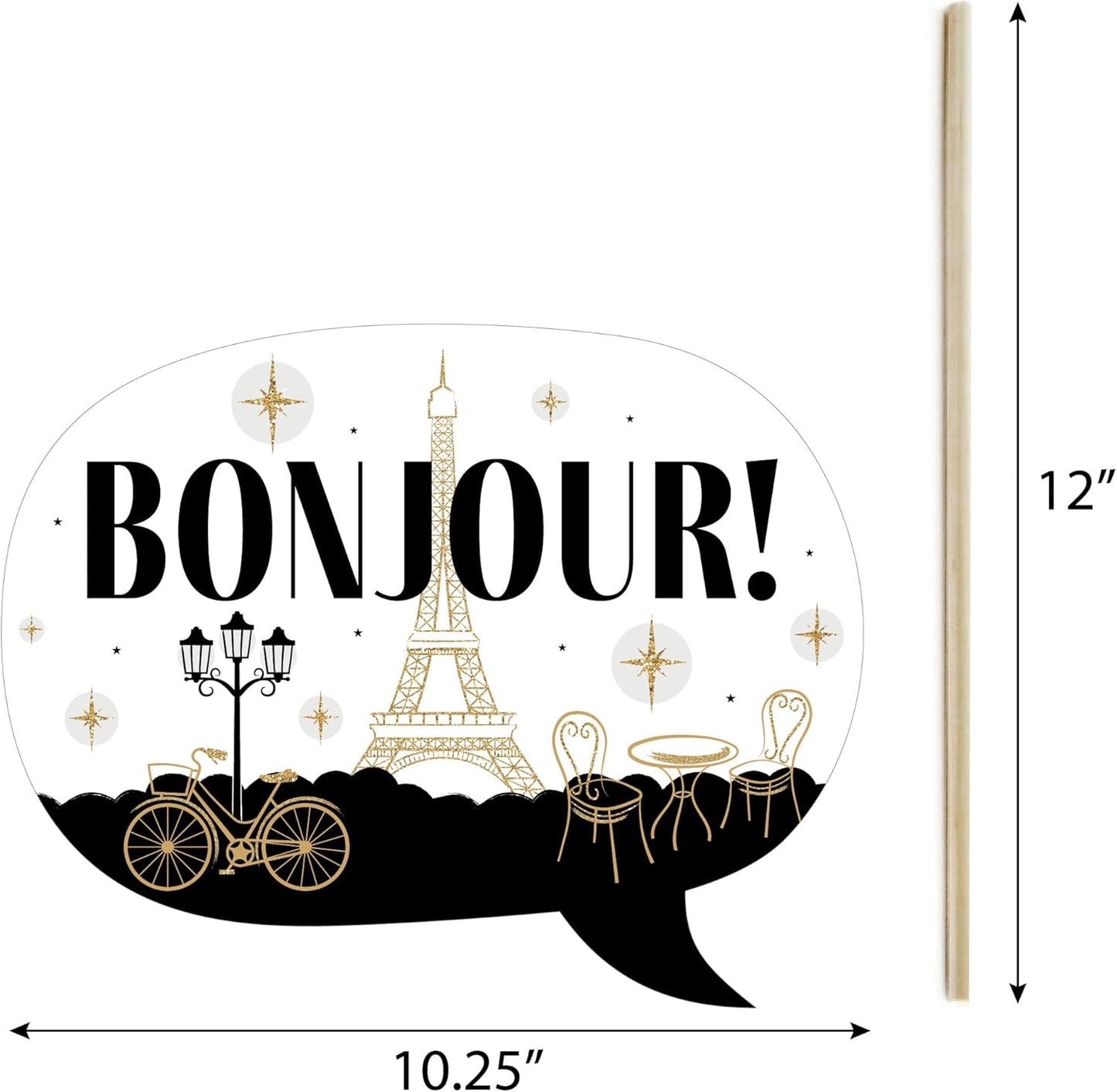 Big Dot of Happiness Prom - Photo Booth Props Kit, Dance Decorations, Photography Accessories, Party Decor- 20 Piece set