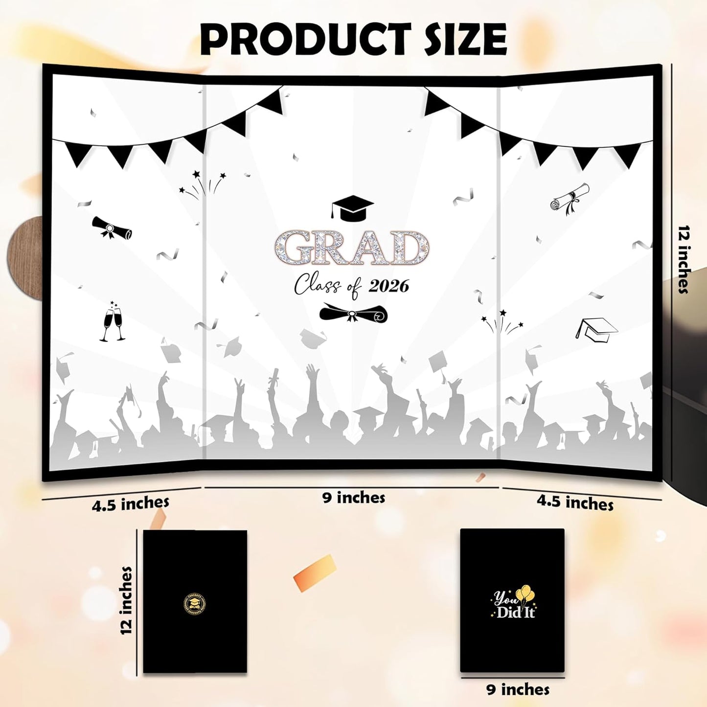 Class of 2026 Graduation Guest Book - 18''x 12'' Minimalist Graduation Signature Book - High School College Guest Book Alternative Signature Board Card - Grad Party Decor & Supplies-A05