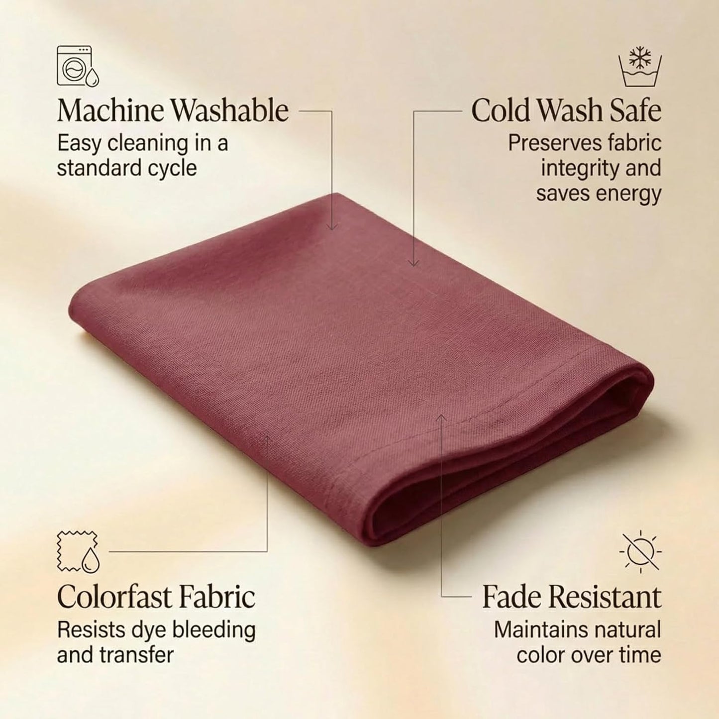 ACCENTHOME Natural Cotton Linen Napkin Set of 12 18x18 inch Dinner Napkins - Washable Soft Premium Hotel Quality Reusable Hemmed Edges Napkins Perfect Table Linens for Family Dinners, Weddings