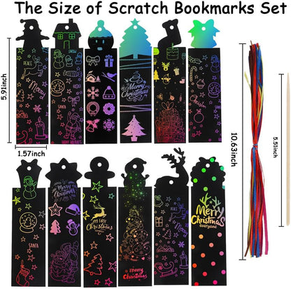 Christian Rainbow Scratch Bookmarks,Easter Basket Stuffers,Party Favors 60 Ribbons 30 Bamboo Stylus Bible Art Crafts Sunday School Crafts Christmas Scratch Off Cards Religious Gifts