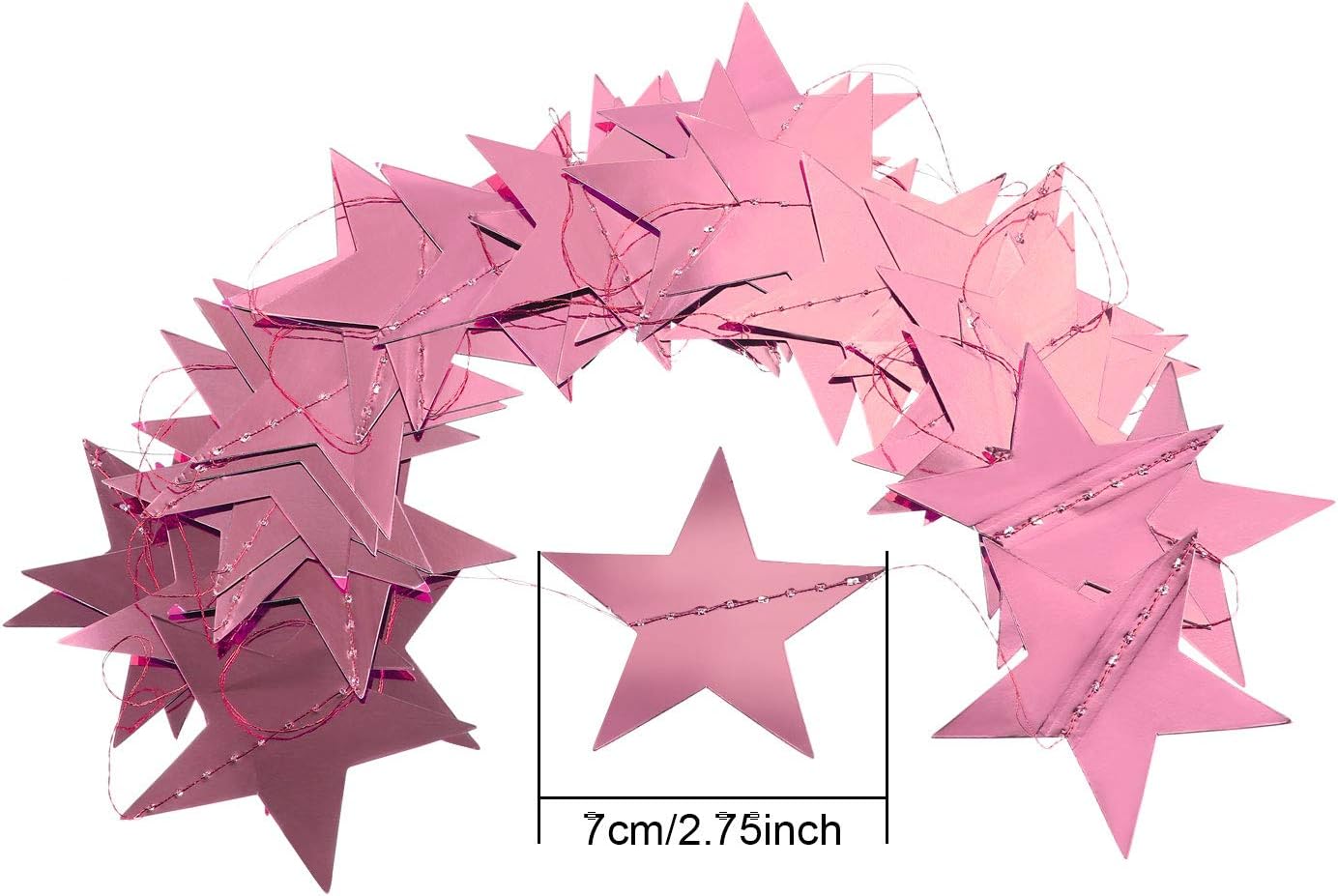 Patelai Glitter Star Garland Banner 2026 Graduation Decor 130 Feet Star Hanging Banner Twinkle Backdrop for Party Birthday Classroom Wedding Supplies(Gold)