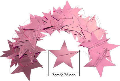 Patelai Glitter Star Garland Banner 2026 Graduation Decor 130 Feet Star Hanging Banner Twinkle Backdrop for Party Birthday Classroom Wedding Supplies(Gold)