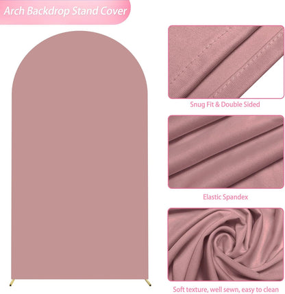 Wokceer 7.2 FT Wedding Arch Backdrop Stand and White Arch Cover, Metal Arch Stand with Arch Stand Cover for Birthday Party Wedding Ceremony Bridal Baby Shower Event Decor