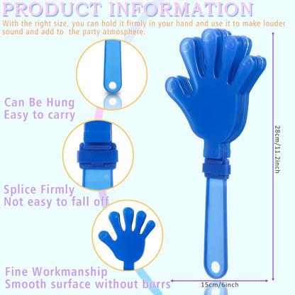 24 Pcs Hand Clappers and Metal Cowbells Noise Makers Cheering Clappers Cow Bells Handle Cheers Dance Basketball Football Noise Makers Sporting Events Graduation School Sports Party (Purple)
