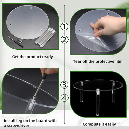 2 Pcs Clear Drink Dispenser Stand, Fit Max 7.87 Inch Diameter of Glass Beverage Dispenser, Acrylic Plant Stand for Parties and Events ( Height: 9.8cm/4"