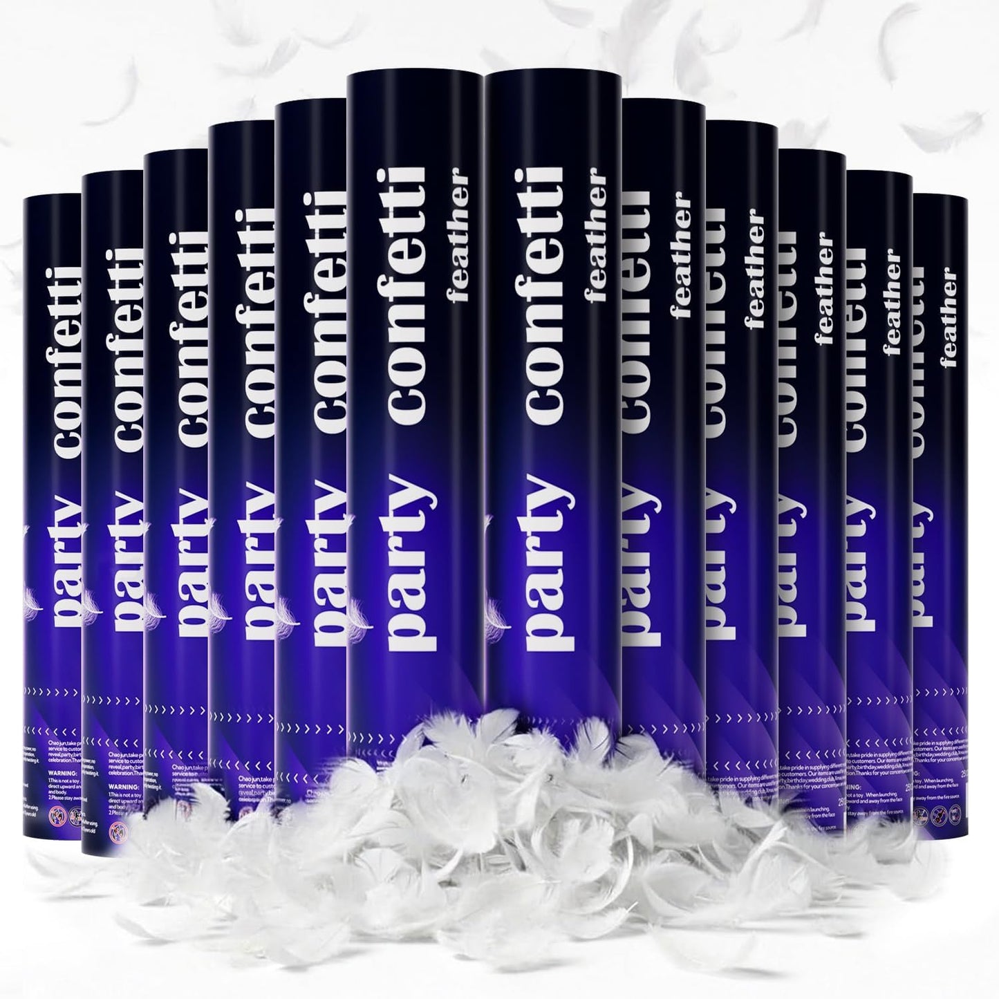 Biodegradable Confetti Cannons 12 Pack, 12" Multicolor Party Poppers for Birthday, Graduation, Wedding, Christmas, New Year & Celebration Events