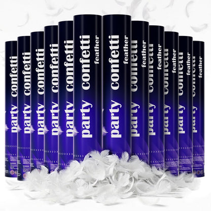 Biodegradable Confetti Cannons 12 Pack, 12" Multicolor Party Poppers for Birthday, Graduation, Wedding, Christmas, New Year & Celebration Events