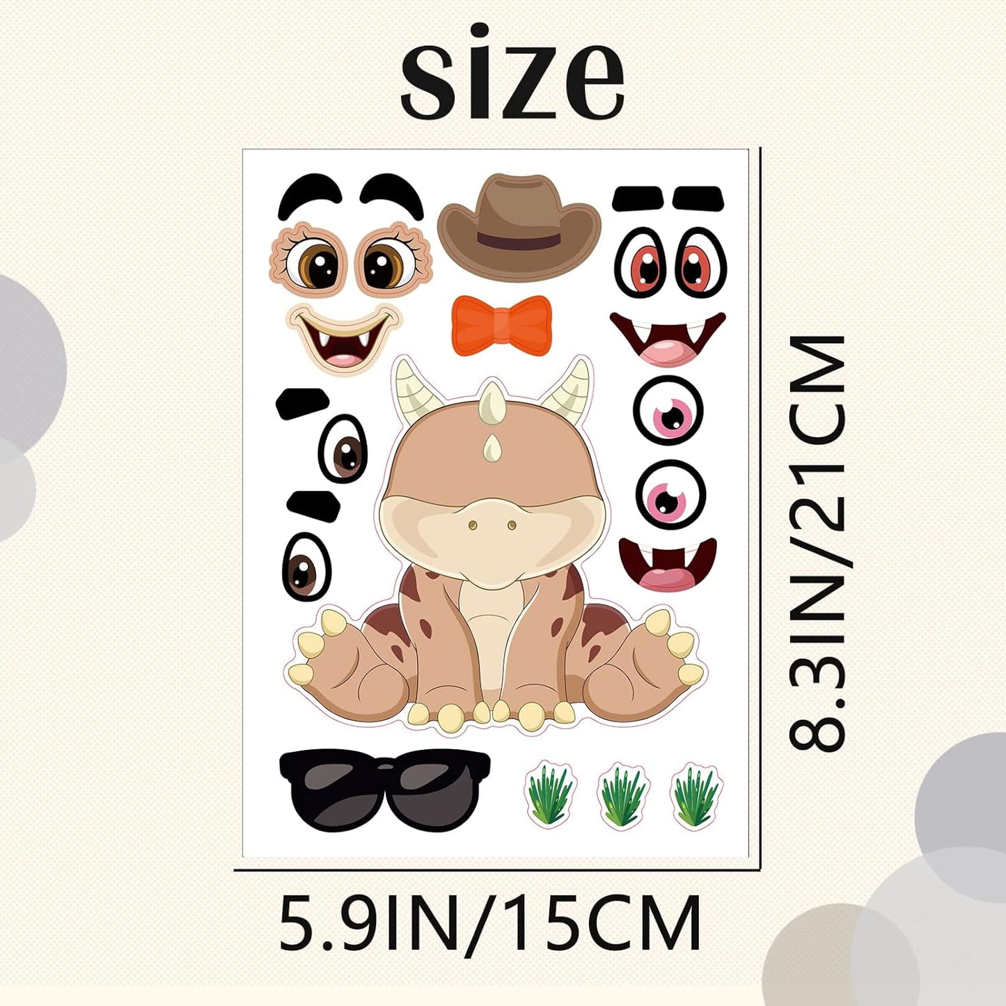 24 Sheets Cupcake Make a Face Sticker Sheets for Kids Todders Activities, Make Your Own Stickers for Kids Birthday Party Favor Supplies Craft