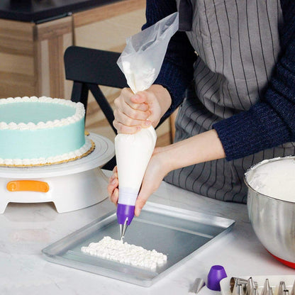 Tamodan Piping Bags 100PCS & 16 Inches Tipless Piping Bags, Extra Thick Pastry Bags Disposable, Non-Slip Icing Piping Bags Disposable Design, Cake Decoration.