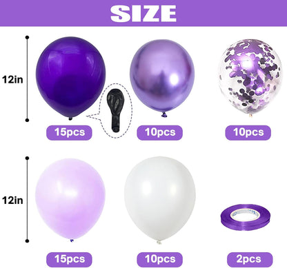 Pink Blue Purple Balloon, 60 Pcs 12 Inches Hot Pink Metallic Purple Teal Yellow Balloons Confetti Balloons for Kids Magic Theme Birthday Decoration Baby Shower Girls Music Party Supplies