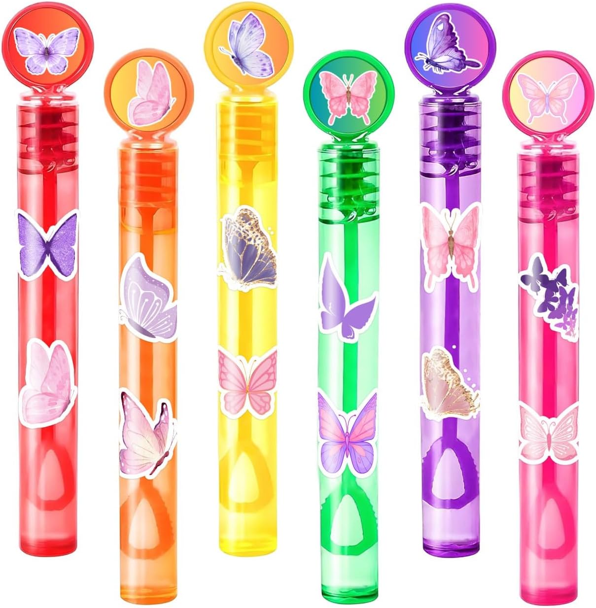 Butterfly Party Favors for Kids – 24PCS Fairy Garden-Themed Mini Bubble Wands, Great for Birthday Supplies, Pinata Fillers, Goodie Bags & Classroom Rewards