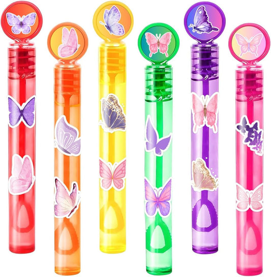 Butterfly Party Favors for Kids – 24PCS Fairy Garden-Themed Mini Bubble Wands, Great for Birthday Supplies, Pinata Fillers, Goodie Bags & Classroom Rewards