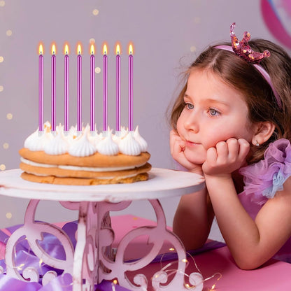 BEAN LIEVE 30-Count Champagne Gold Long Thin Metallic Birthday Candles, Cake Candles, Birthday Parties, Wedding Decorations, Party Candles, Cake Decorations