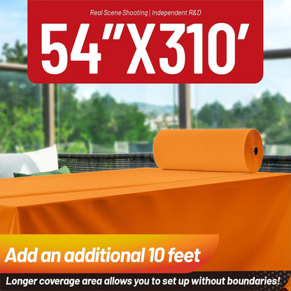Plastic Table Cloth, 310 Ft X 54 in Disposable Tablecloth White Plastic Tablecloth with Any Cut Sliding Cutters Premium Table Cover Roll for Picnics, Parties, Birthdays, Weddings