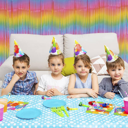 2 Pack 3.2ft x 8.2ft Silver Metallic Tinsel Foil Fringe Curtains, Door Streamer Photo Booth Backdrop for Birthday Graduation Engagement Bridal Shower Bachelorette Baby Shower Party Decorations