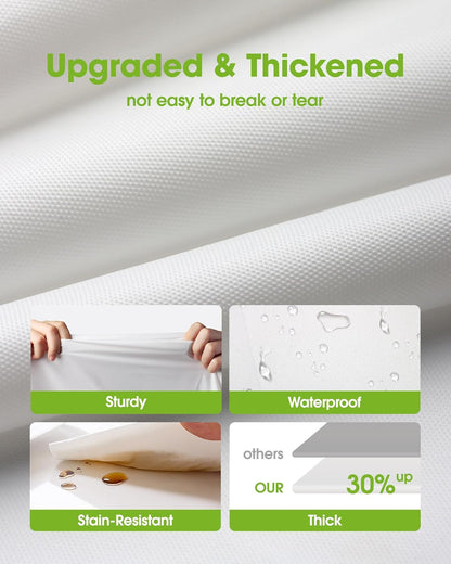 Pureegg Plastic Table Cloth Disposable 6 Pack, 54 x 108 Inch Table Cloths, Party, Picnic, Wedding, Decorative Tablecloths, Rectangle, White Plastic Cover, Waterproof, White