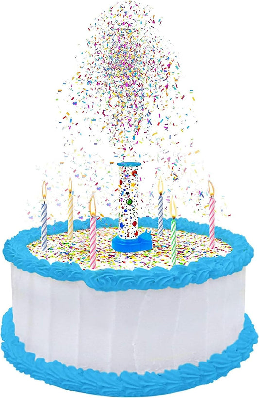 BEST PARTY EVER! Confetti Candle Cake Topper, Shower Cakes in Edible Sprinkles, Fun Way to Celebrate Birthdays, Parties and More, 2-Pack, Pink