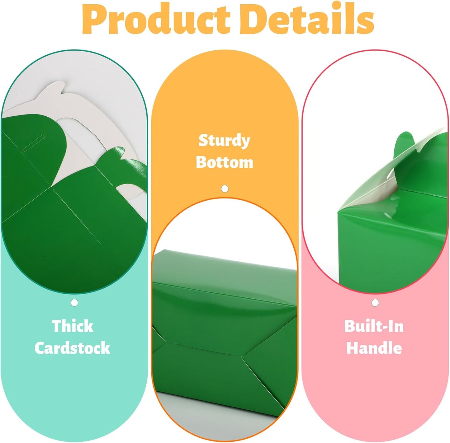 MIMIND 32 Pack Rainbow Party Favor Boxes Gable Treat Boxes with Handles 6 x 3.5 x 3.5 Inches Gift Birthday Goodie Boxes for Cookies Candies for Wedding Baby Shower Party Supplies