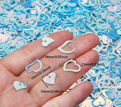 ONLYKXY 1200Pcs Love Heart Shaped Confetti, Table Wedding Decoration, Glitter Confetti for Wedding Party (Silver)