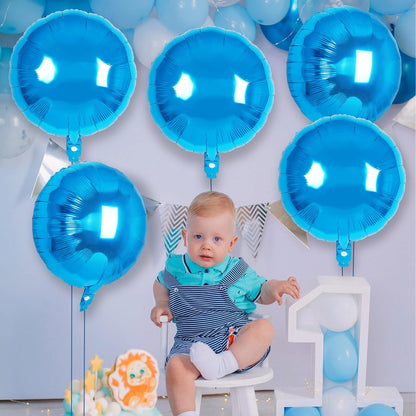20 Pcs Black Round Shaped Balloons,18 Inch Round Foil Balloon,Giant Round Mylar Balloon Helium Balloons for Birthday Party Baby Shower Wedding Decorations (Black)