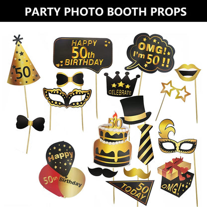 40th Birthday Photo Booth Props, LMSHOWOWO Inflatable Photo Booth Frame, Giant Black Gold Inflatable Selfie Frame, Birthday Party Photo Props, for Women Men Birthday Party Decorations, Random Style