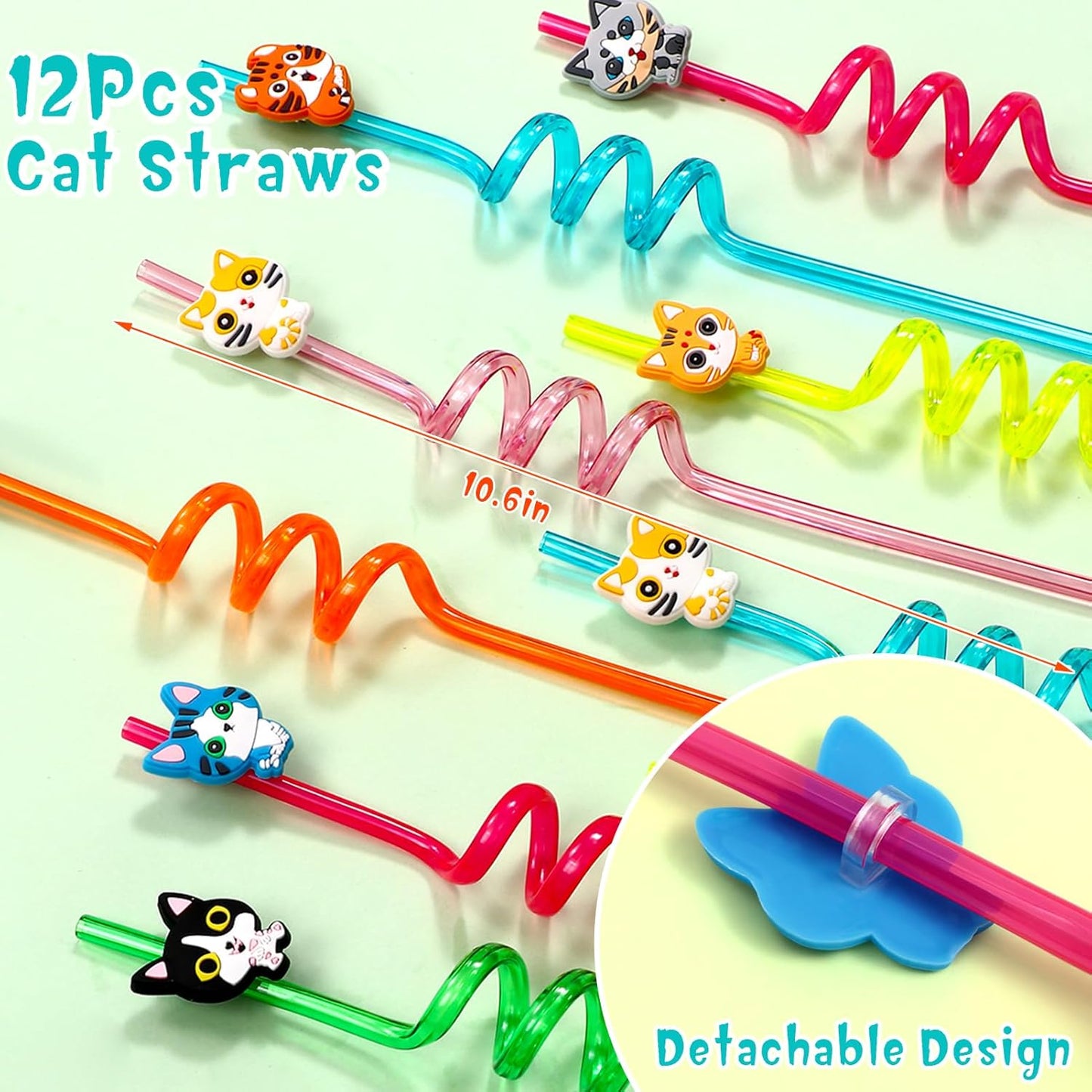 Winrayk Cat Party Favors Birthday Supplies for Kids Girls, Squishy Toy Straw Mini Bubble Wand Keychain Slap Bracelet Sticker, Classroom Pinata Filler Goodie Bag Stuffer Cat Themed Party Favors Decor