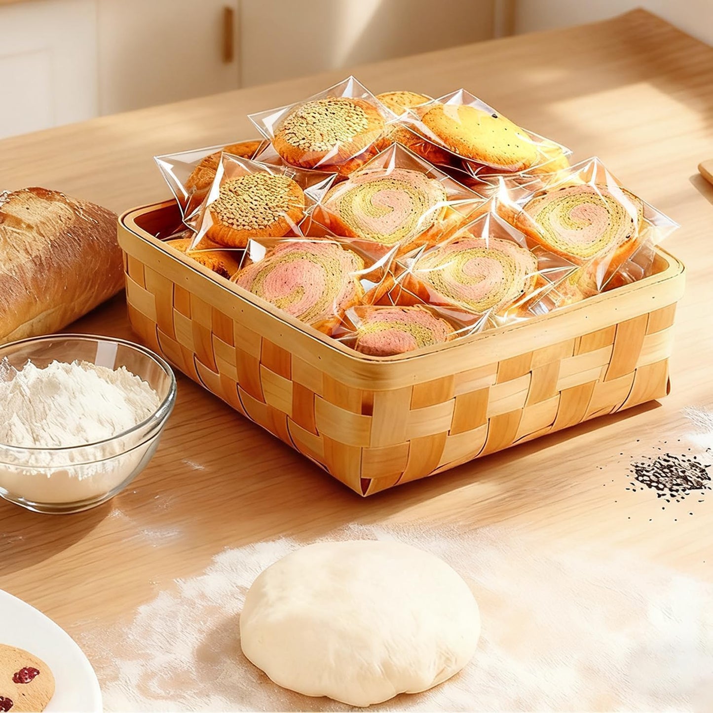 PigPotParty Cookie Bags 4''x 6", 100 Pcs Self Sealing Cellophane Treat Bags, Small Clear Plastic Goodie Bag for Gift, Snack, Party Favor, Candy