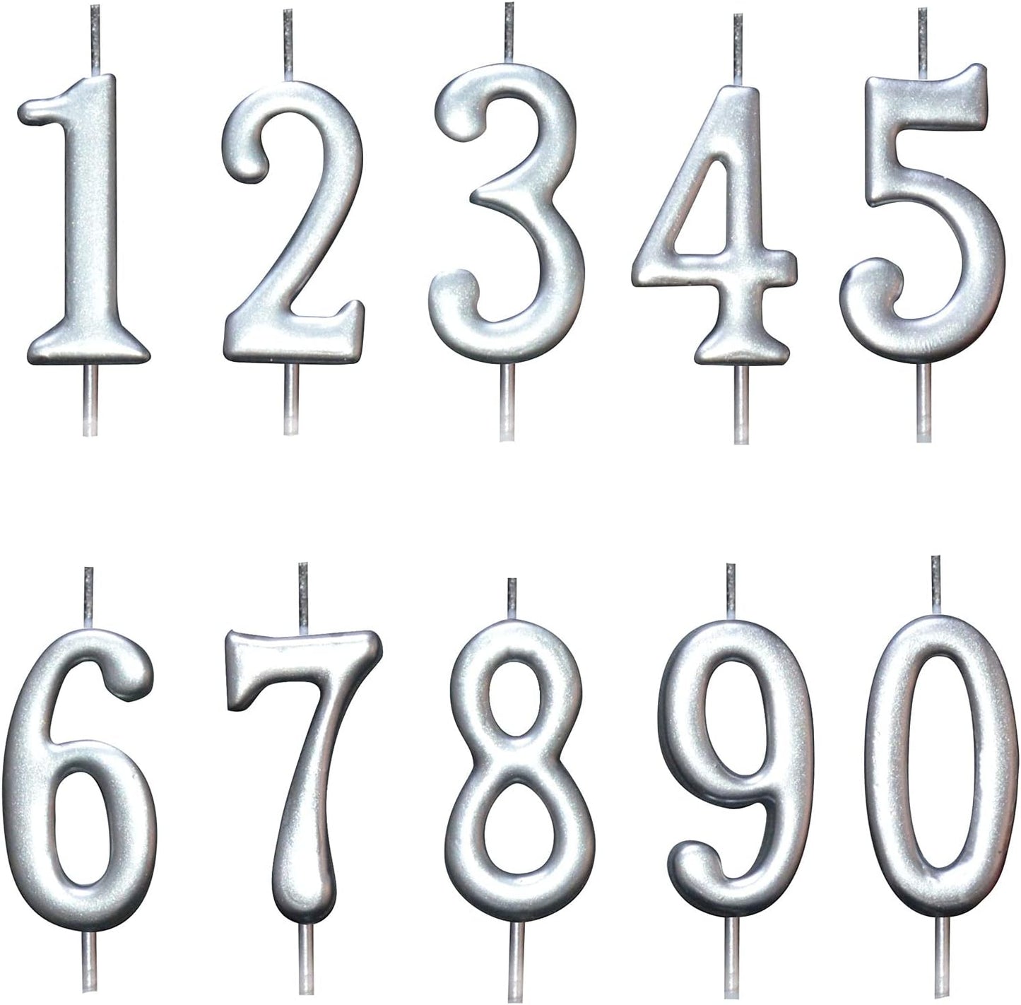10 Pieces Birthday Numeral Candles, Cake Numeral Candle for Cake Decoration, Number 0-9 Cake Topper Candles Number 0 1 2 3 4 5 6 7 8 9 for Birthday Wedding Anniversary Party Celebration, Black