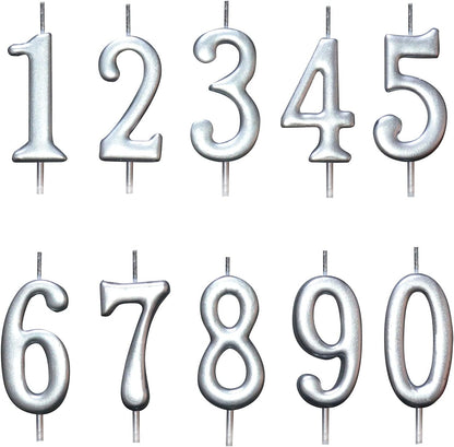 10 Pieces Birthday Numeral Candles, Cake Numeral Candle for Cake Decoration, Number 0-9 Cake Topper Candles Number 0 1 2 3 4 5 6 7 8 9 for Birthday Wedding Anniversary Party Celebration, Black