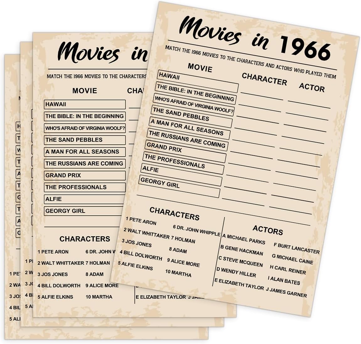 QUPT 40th Birthday Party Games, Movies in 1986 Games, Birthday Party Supplies for Adults, Fun 1986s Party Game，Pack of 30 Cards