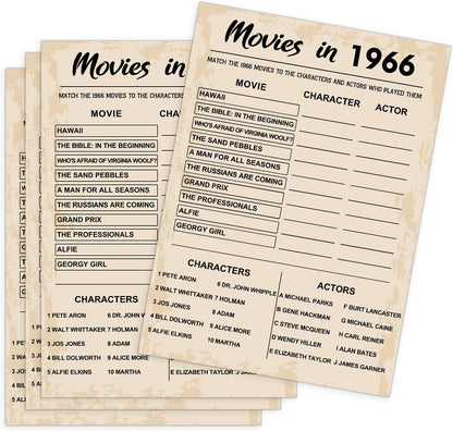 QUPT 40th Birthday Party Games, Movies in 1986 Games, Birthday Party Supplies for Adults, Fun 1986s Party Game，Pack of 30 Cards
