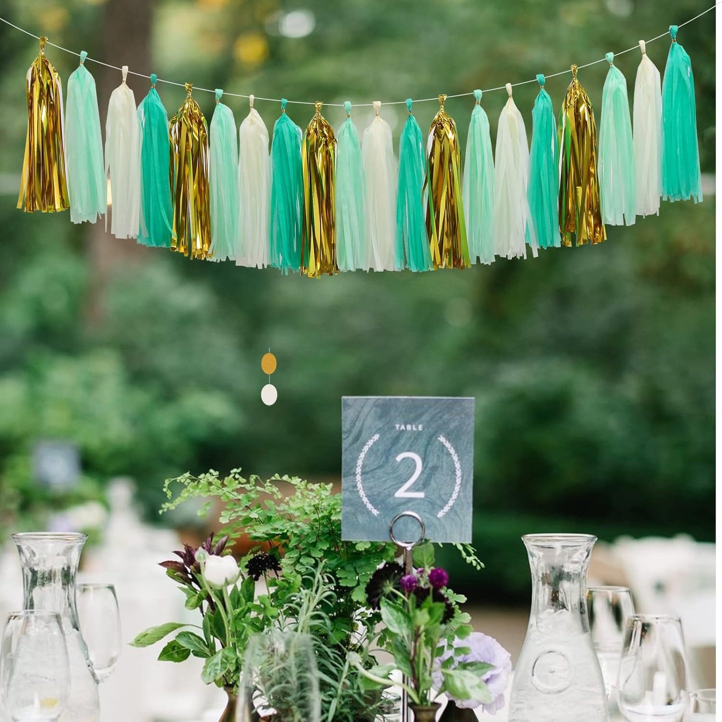 Navy-Blue White-Silver Tassel Garland Streamers - 15pcs Party Decorations Tissue Paper Tassels Banner,Graduation 2025 Wedding Baby Bridal Shower Hanging Decoration Boy Birthday Backdrop Decor Panduola