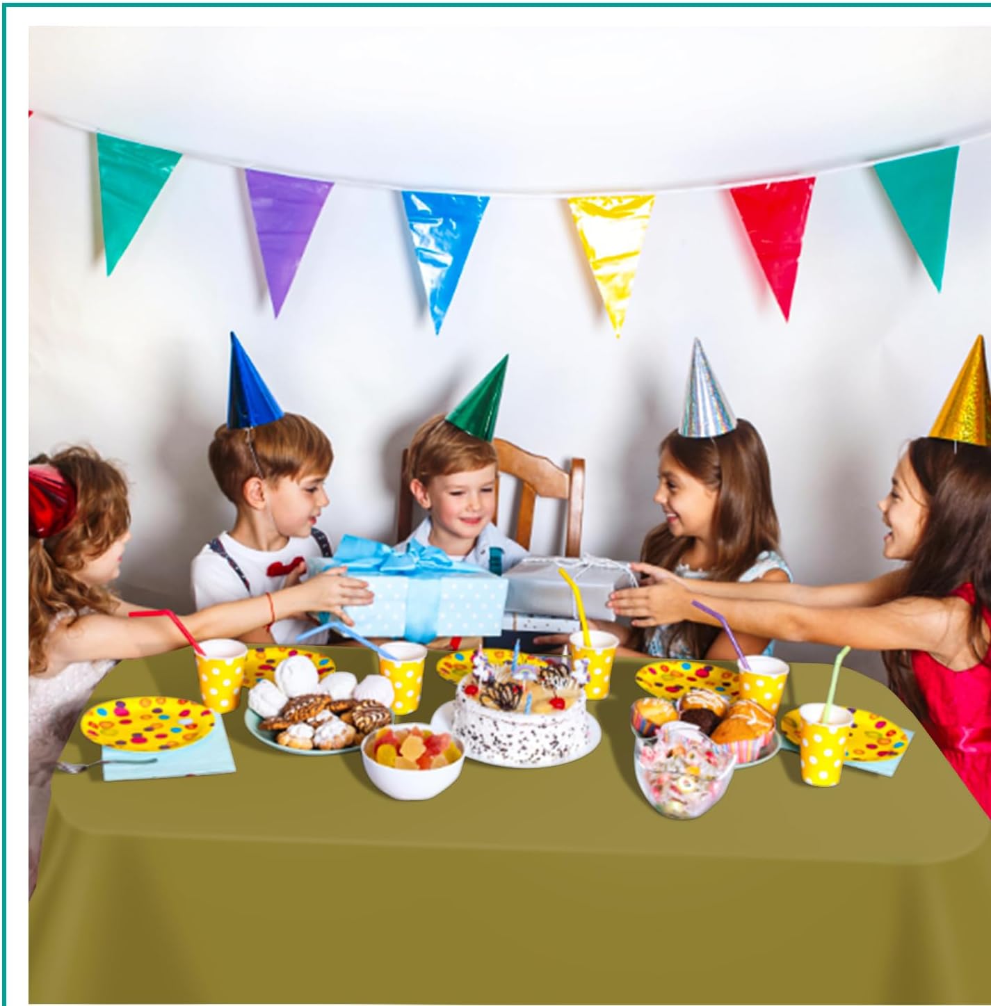 tujol Royal Blue 6 Pack Plastic Table Cloth 54" x 108", Disposable Tablecloths Rectangle Table Cover, Plastic Tablecloths for Parties