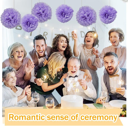 Yosawa 12 Pcs Tissue Paper Pom Poms Flowers,10''12''Paper Flower Party Decorations for Wedding Birthday Baby Shower Baby Girl Room Nursery Decoration（Sky Blue/ZH）