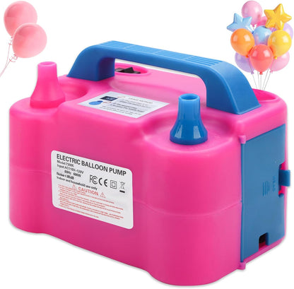 QIPUMP Balloon Pump Electric,110V 600W Balloon Blower Inflator Dual Nozzle Air Pump Balloons Inflator for Decoration, Party, Sport,Gifts:2 Balloon Tying Tools