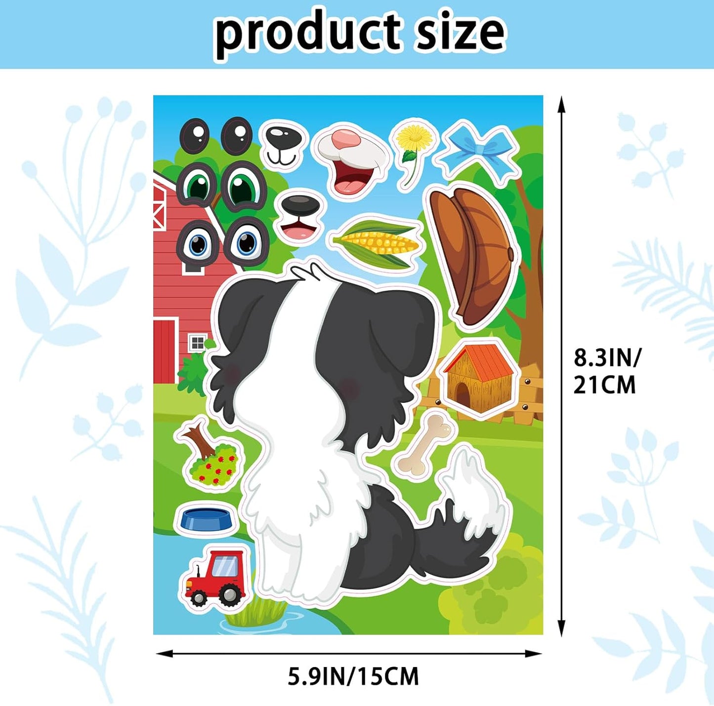 24 Sheets 8.27''×5.9'' Make Your Own Stickers for Kids Toddlers, Make a Face Stickers Mix and Match with Unicorns Dinosaur Horse and Sea Animals for Kids Party Favors Activities