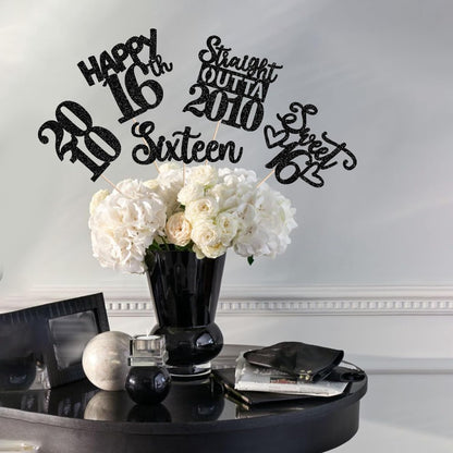 15 PCS 50th Birthday Centerpiece Sticks Fifty Happy 50th Straight Outta 1976 Table Flower Centerpieces Sticks Cheers to 50 Floral Decorations for 50th Birthday Party Centerpieces Supplies Black