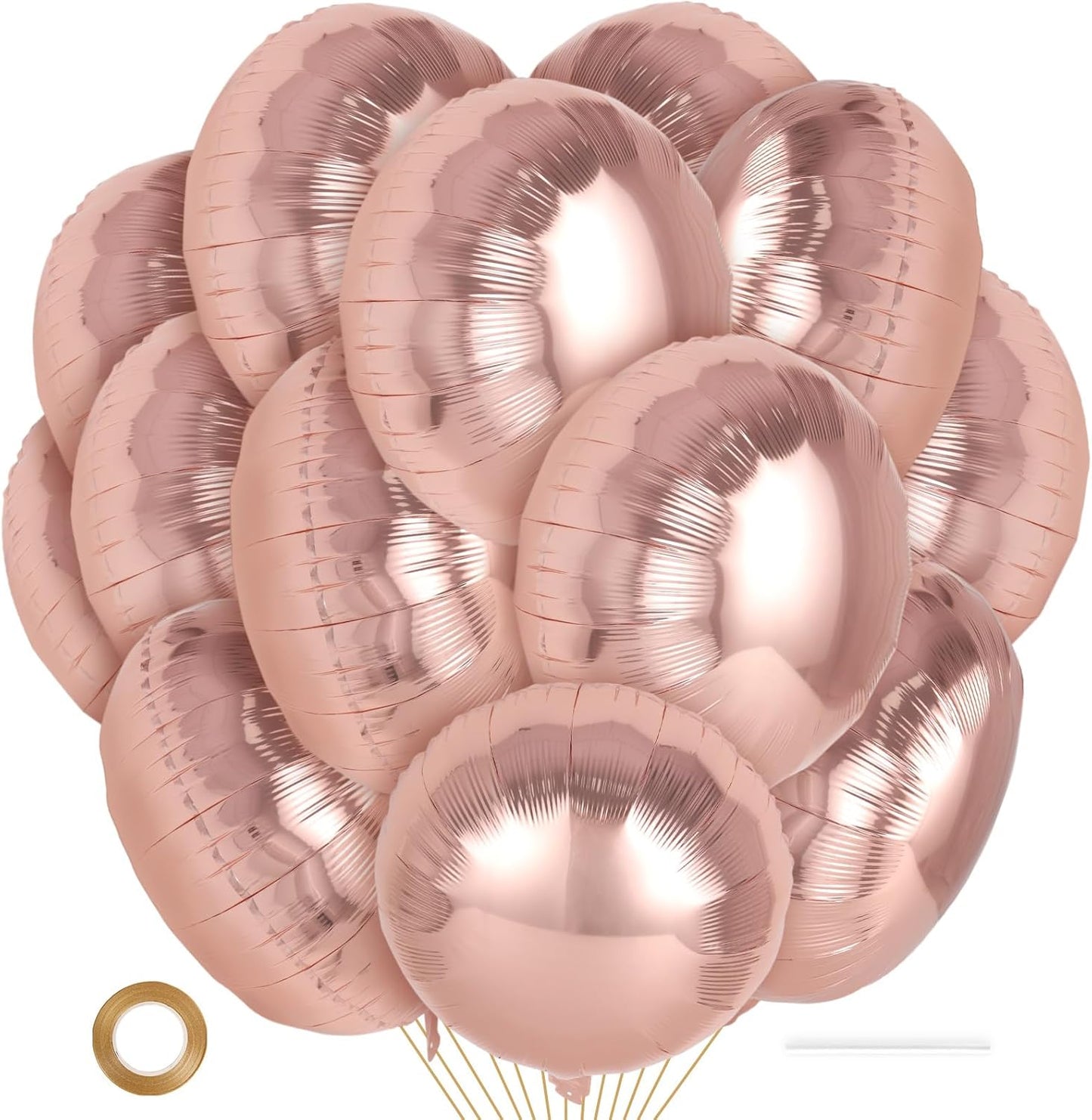 20 Pcs Black Round Shaped Balloons,18 Inch Round Foil Balloon,Giant Round Mylar Balloon Helium Balloons for Birthday Party Baby Shower Wedding Decorations (Black)